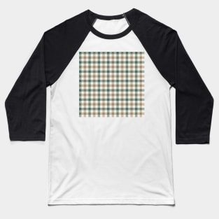 Classic gingham check in taupe and forest green Baseball T-Shirt